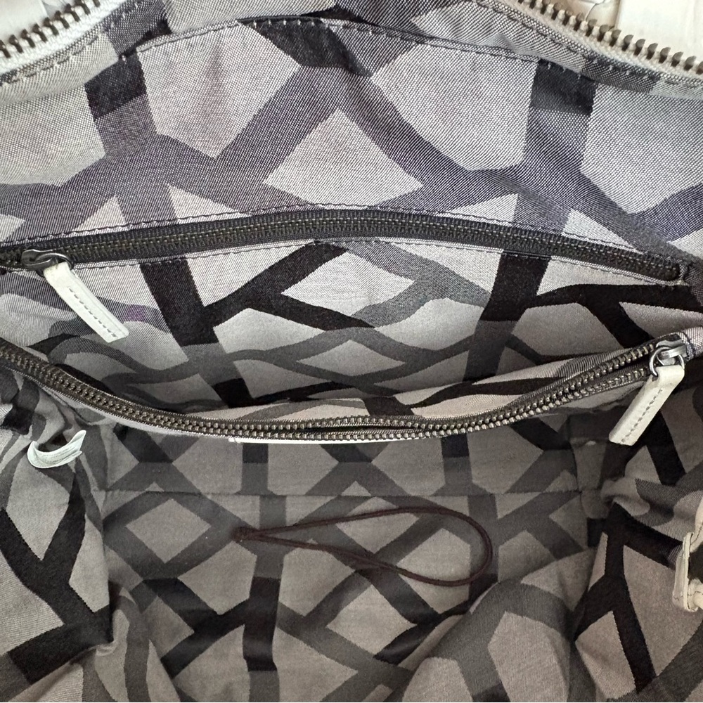Christopher Kon Woven Leather White Tote Bag - Picture 14 of 15